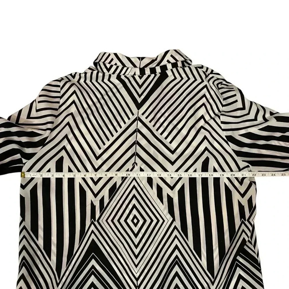 VGT Alfred Dunner 80s Women's Blouse Button Down Psychadelic Geometric Print 16 - Picture 12 of 15